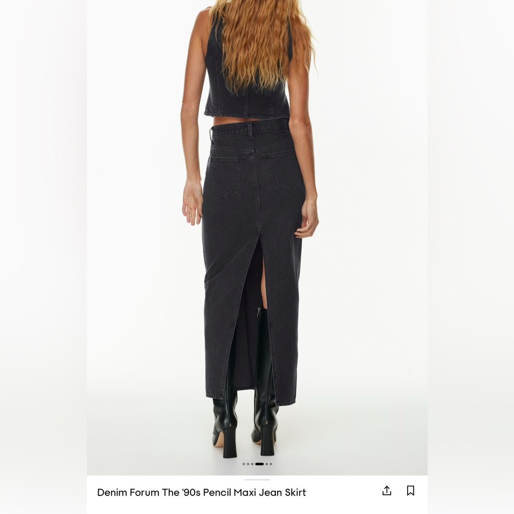 Denim Forum The 90s Pencil Maxi Jean Skirt